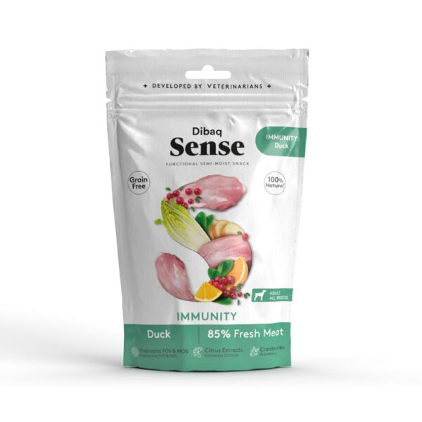 Dibaq Sense Immunity semi-moist snack koirille, ankka 100g