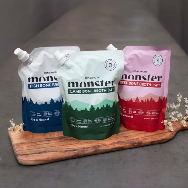 Monster Dog Bone Broth Lamb, lampaan luuliemi koirille ja kissoille - Image 3