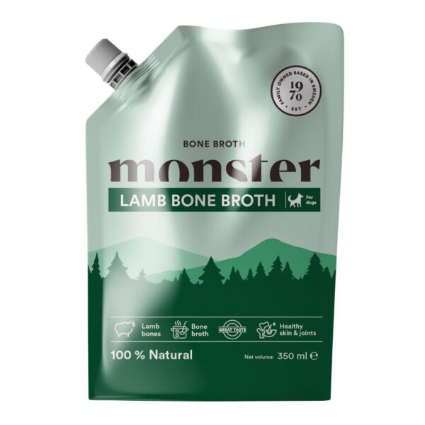 Monster Dog Bone Broth Lamb, lampaan luuliemi koirille ja kissoille