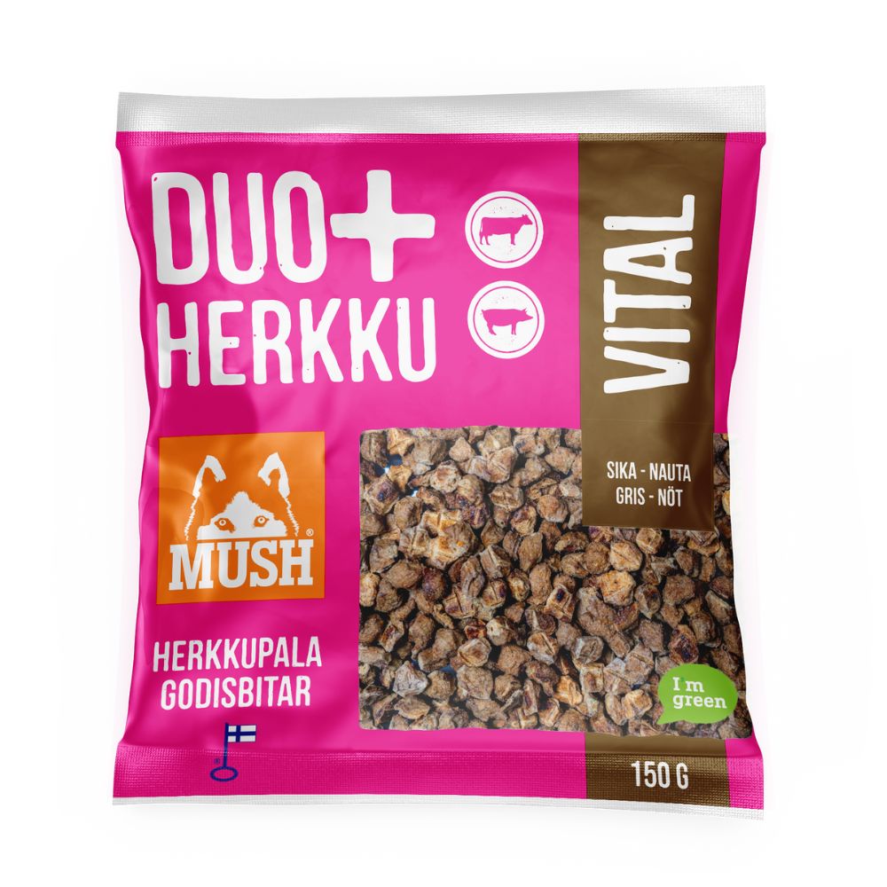 Mush DUO + Herkku Vital 150g sika-nauta