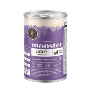 Monster Dog Light/Sterilized -säilykeruoka painonhallintaan 400g