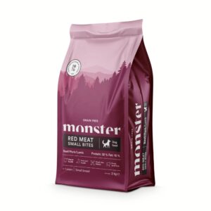 Monster Dog Grain Free Adult Red Meat, Small Bites, nauta/sika/lammas